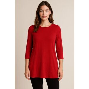 Michael Stars Red 3/4 Sleeve Tunic Top | Size OS